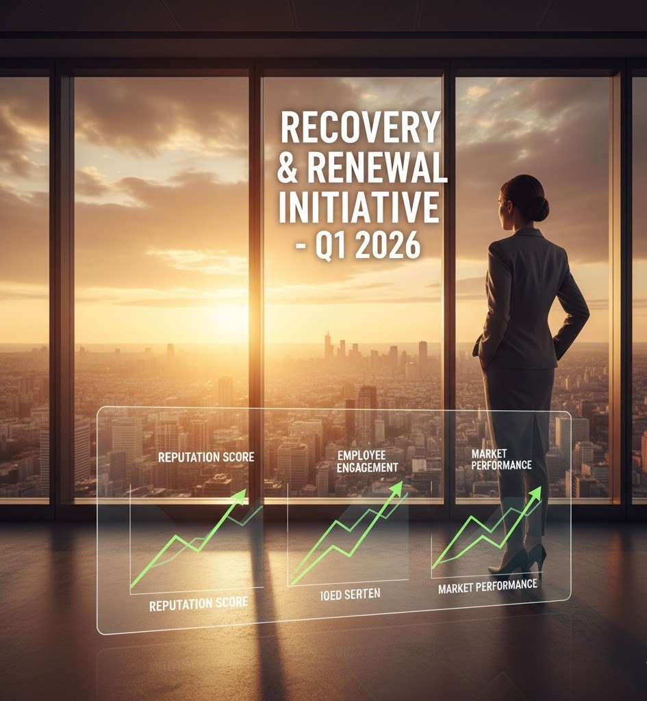 Long-term corporate crisis recovery leading to organizational transformation and renewed strength.