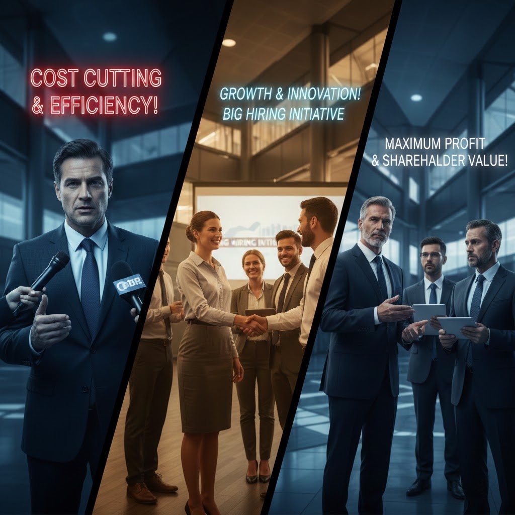 Executives delivering inconsistent messages to different audiences during a crisis