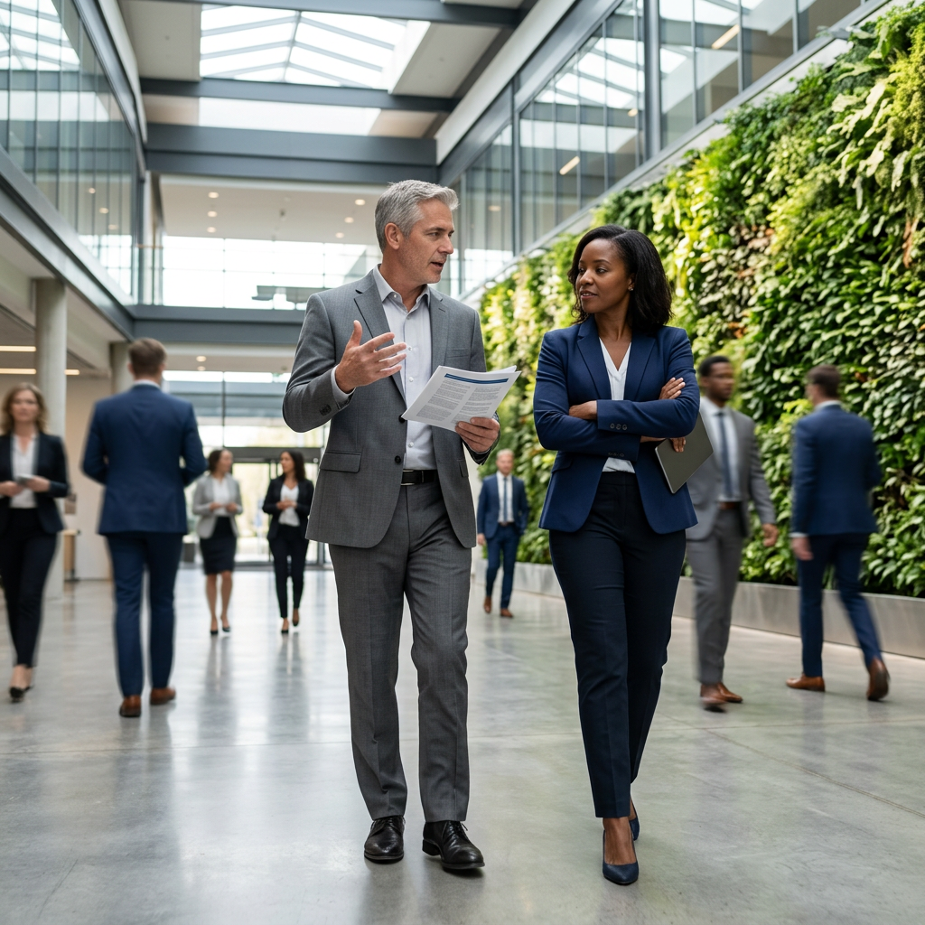 A senior communications strategist coaching a Fortune 500 executive on media response during a strategic reputation management preparation session