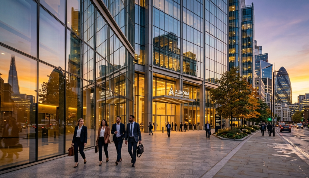 A transparent glass building reflecting its city surroundings, symbolising the transparency and visibility required to build a strong corporate reputation