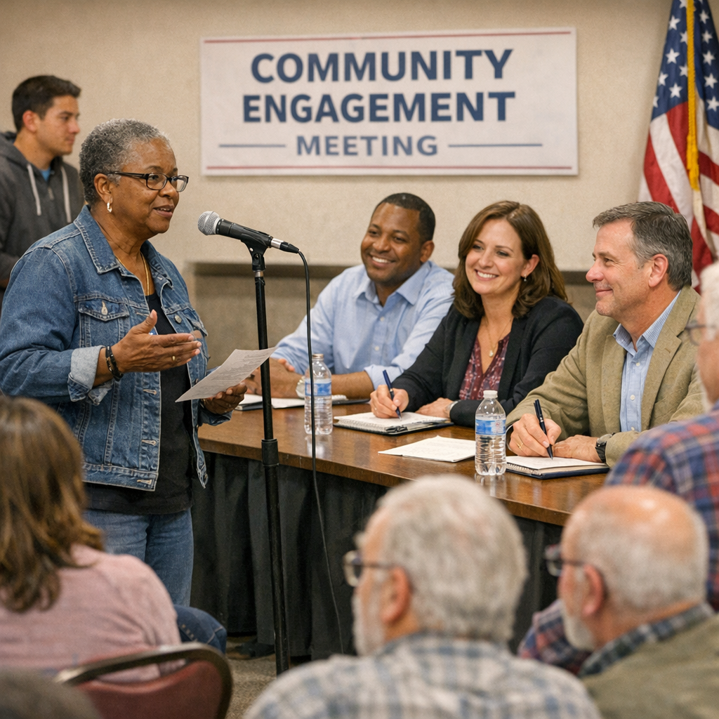 government agency team hosting an open community engagement session