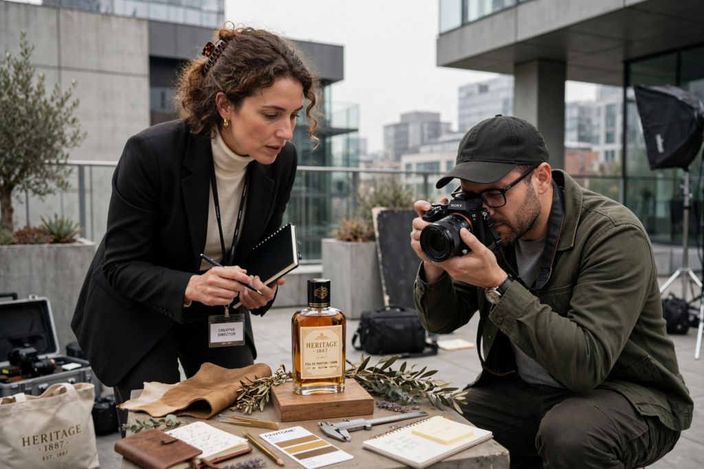 Senior brand strategist presenting a legacy brand PR heritage storytelling framework that connects archival brand identity to contemporary audience relevance and modern market growth.